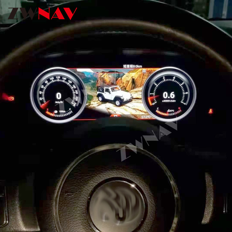 Οθόνη ψηφιακών οργάνων LCD 12,3&quot; Jeep Wrangler Car Dashboard Πλοήγηση GPS